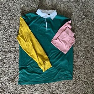 Mens Large Color-blocked Polo T-Shirt